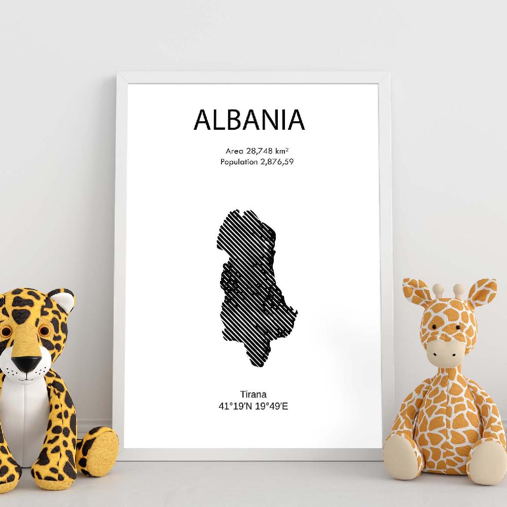 Nacnic Lámina De Albania Del Mundo