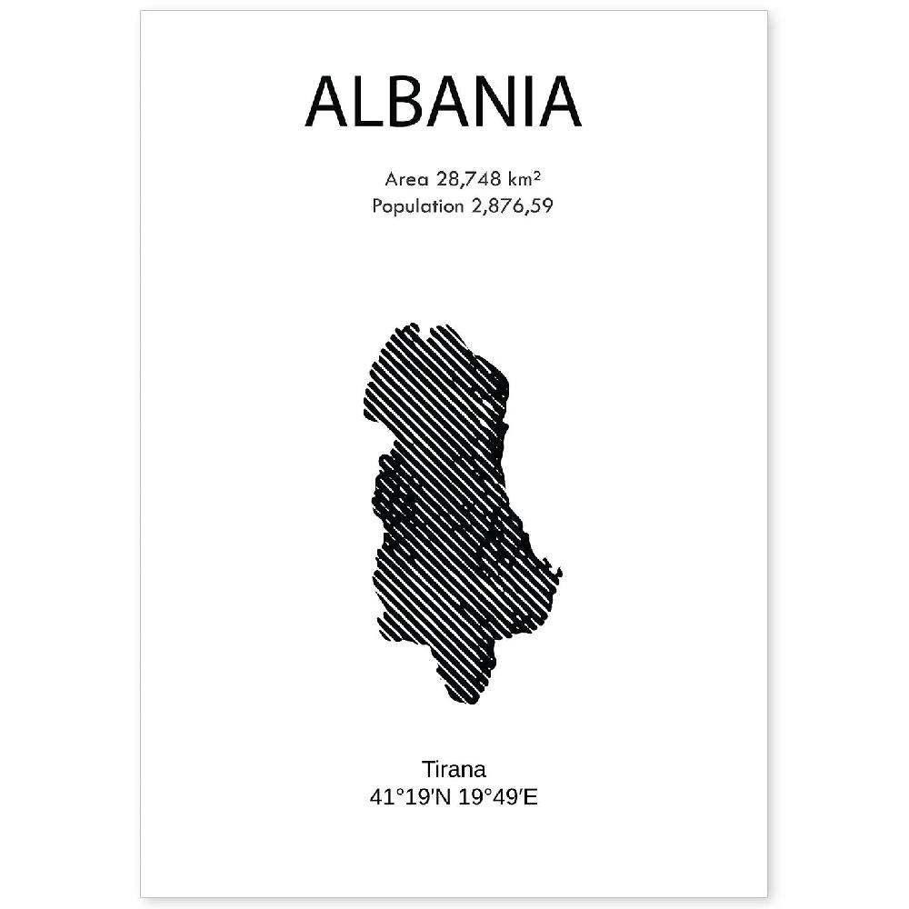 nacnic Lámina de Albania del Mundo