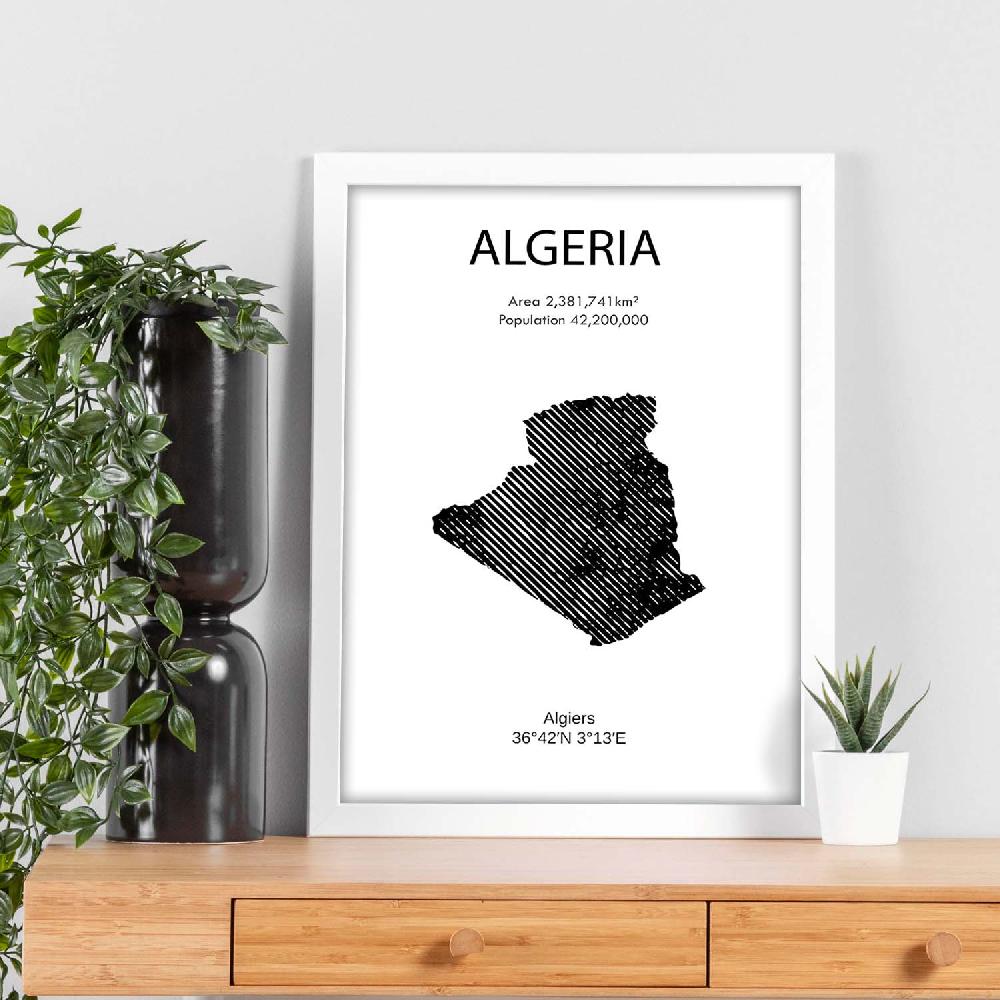 Nacnic Lámina De Algeria Del Mundo