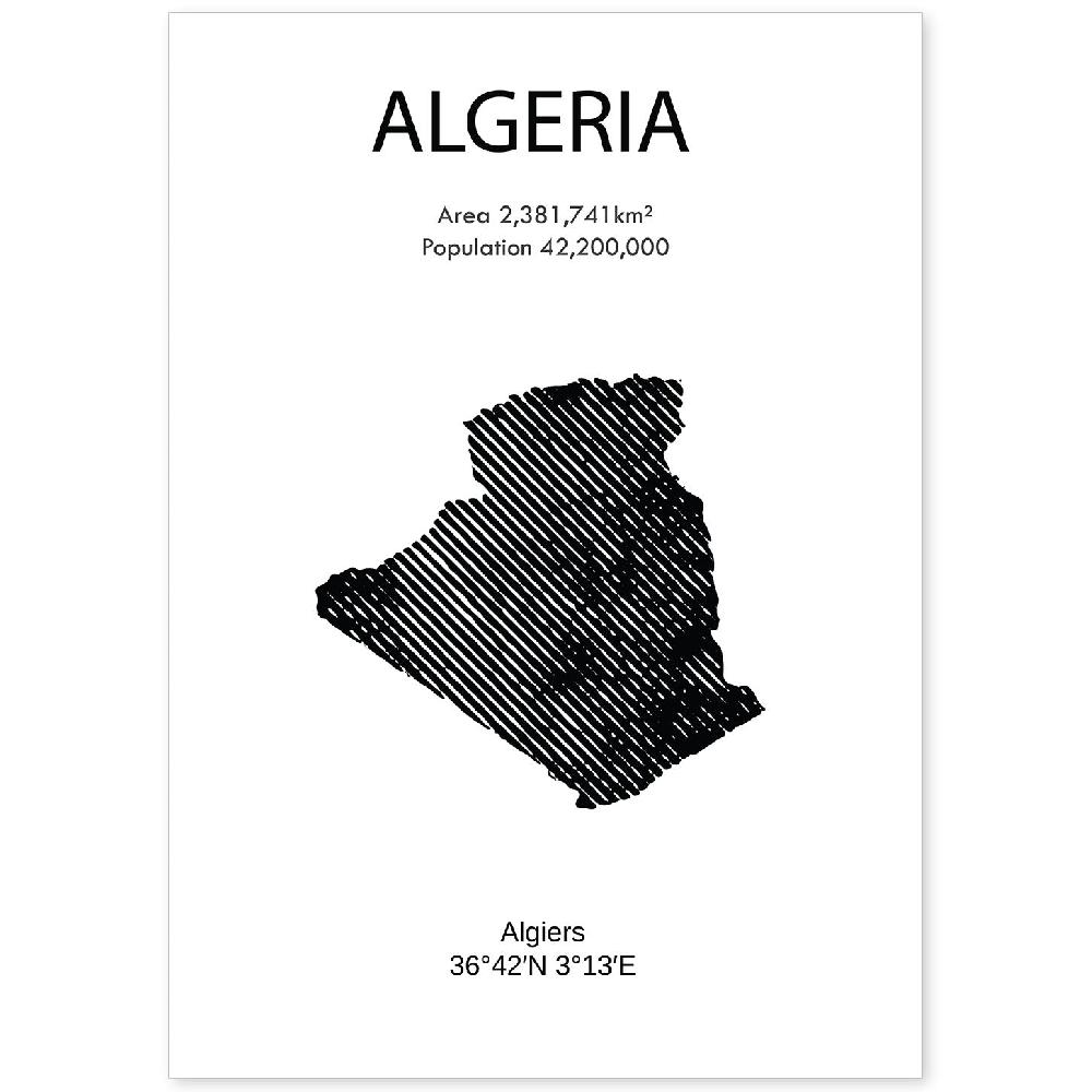 nacnic Lámina de Algeria del Mundo