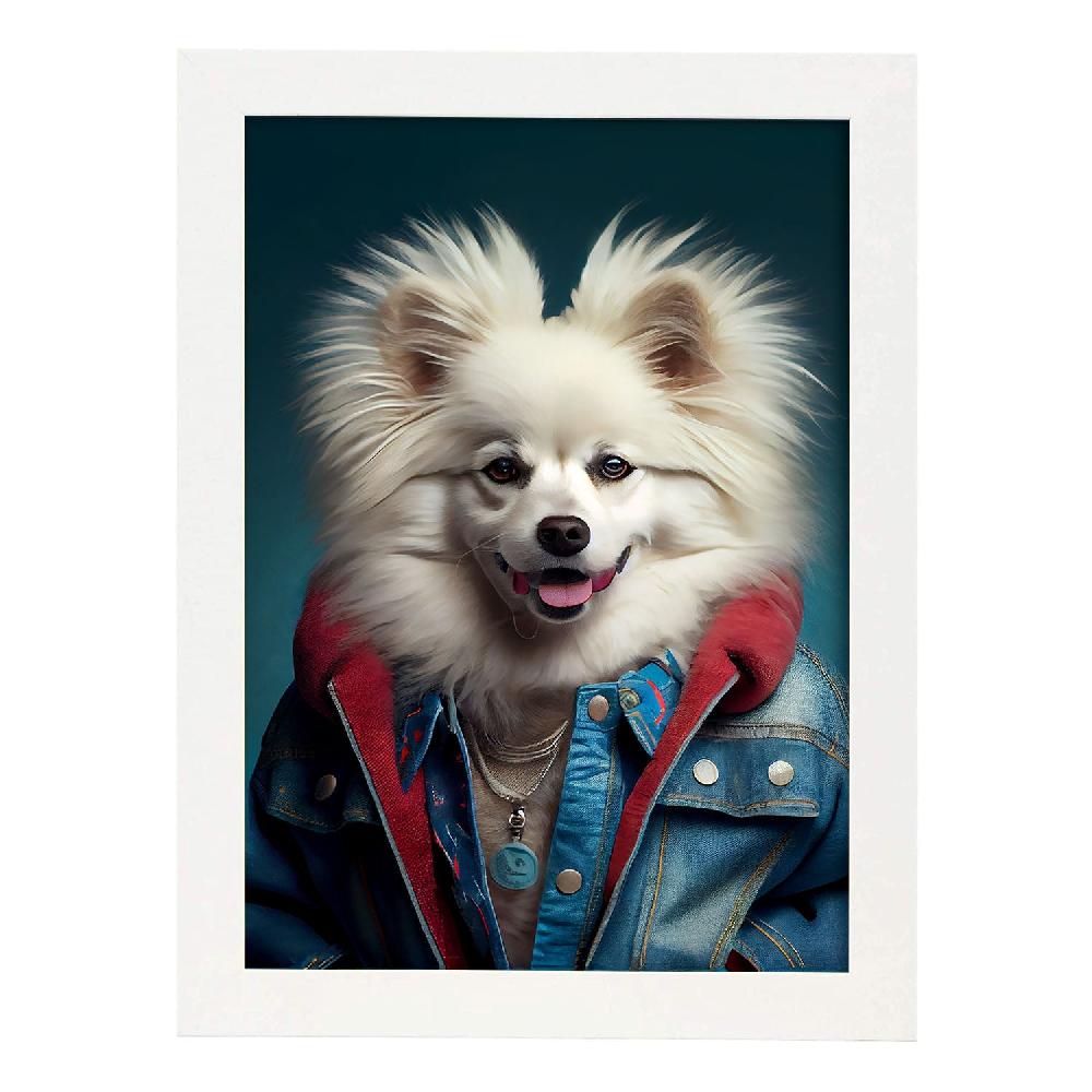 Nacnic Nacnic Lámina De American Eskimo Vestido Con Ropa Humana