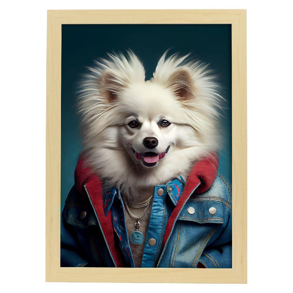 Nacnic Nacnic Lámina De American Eskimo Vestido Con Ropa Humana