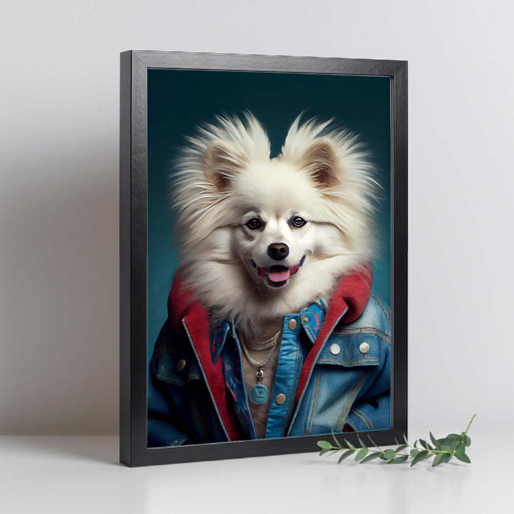 Nacnic Nacnic Lámina De American Eskimo Vestido Con Ropa Humana