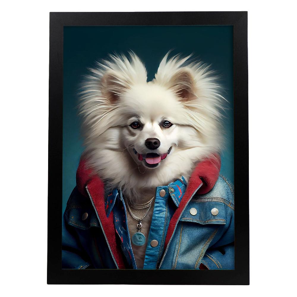 nacnic Nacnic Lámina de American Eskimo Vestido con Ropa Humana