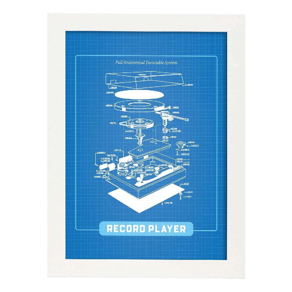 Nacnic Lámina De Anatomía De Tocadiscos Retro