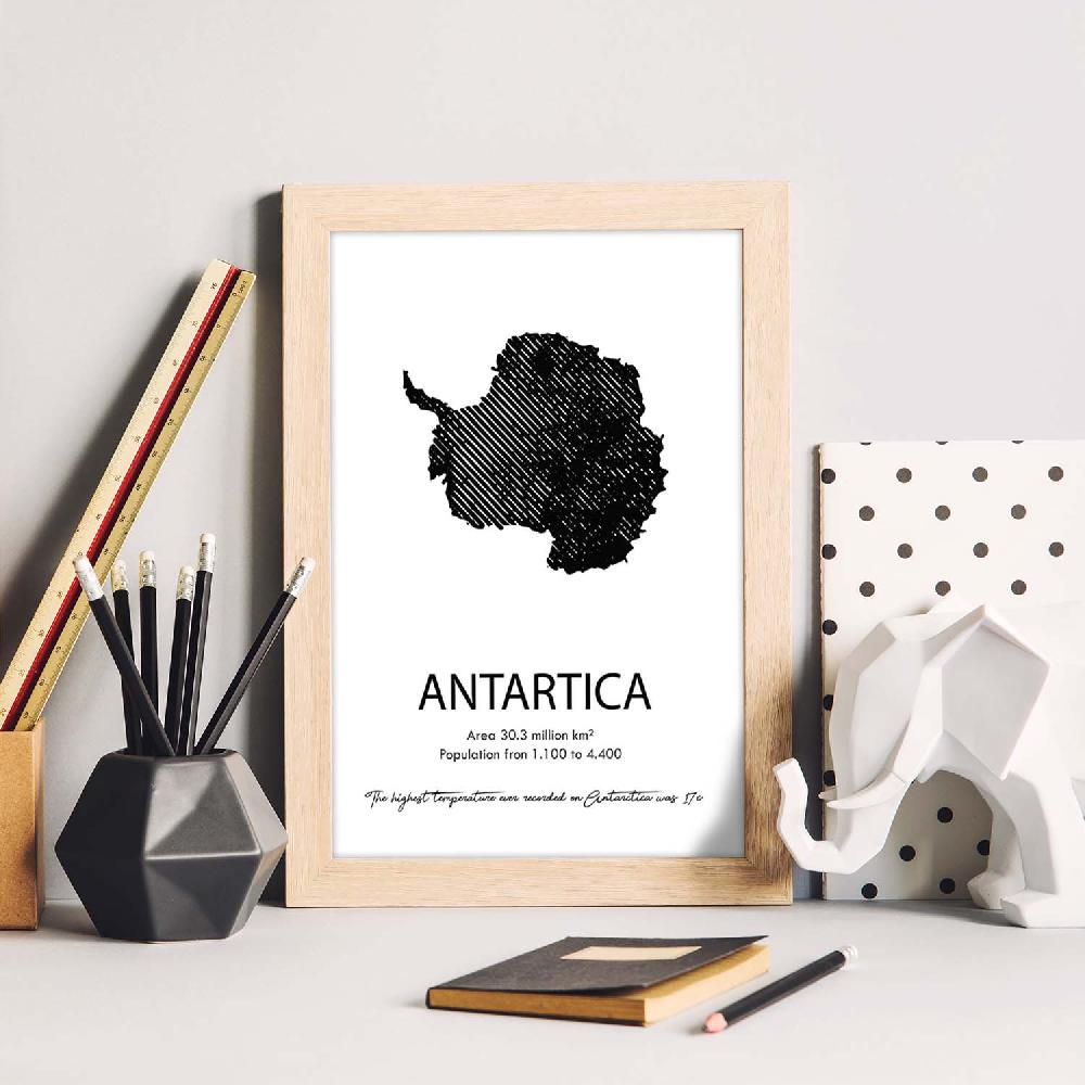 Nacnic Lámina De Antartida Del Mundo