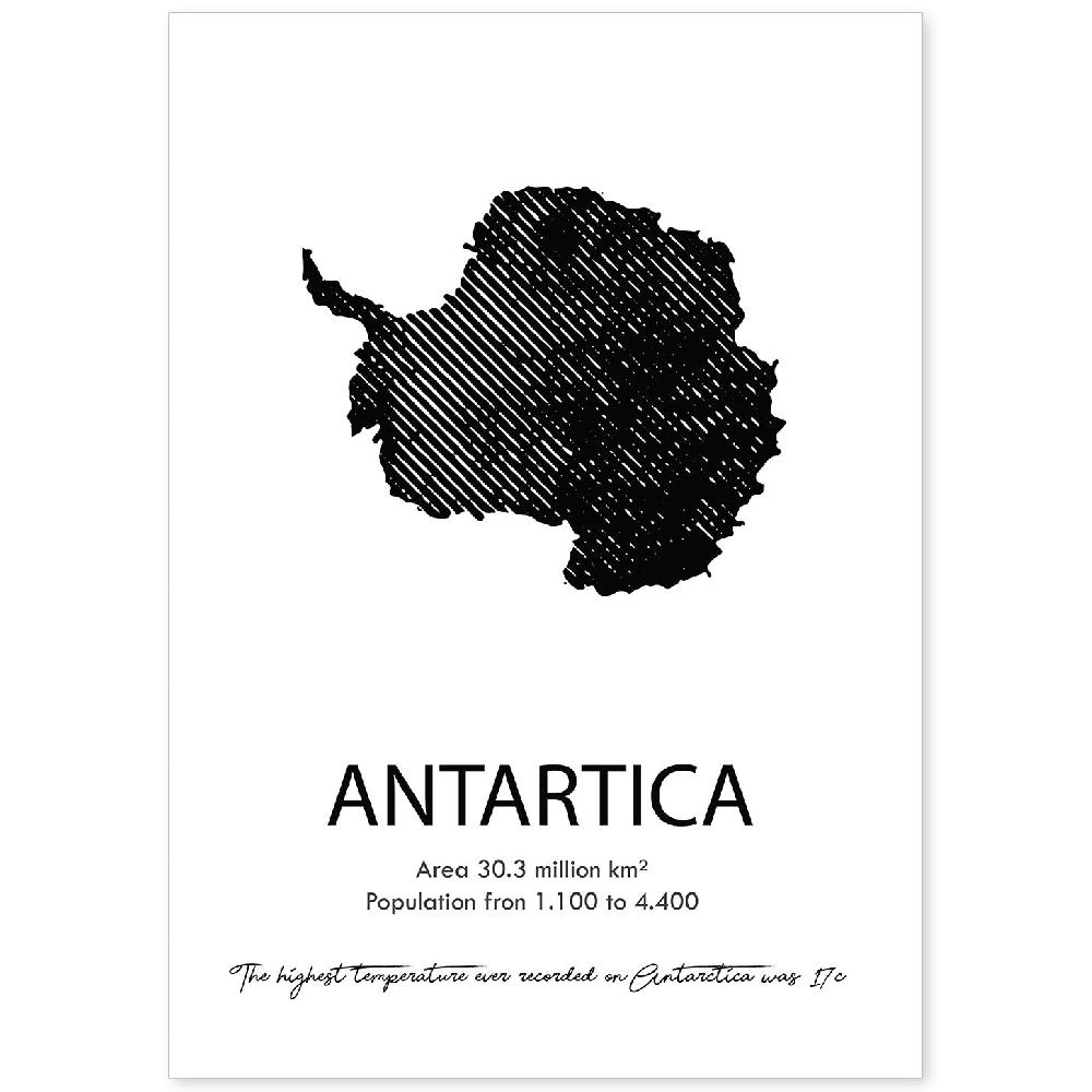 nacnic Lámina de Antartida del Mundo