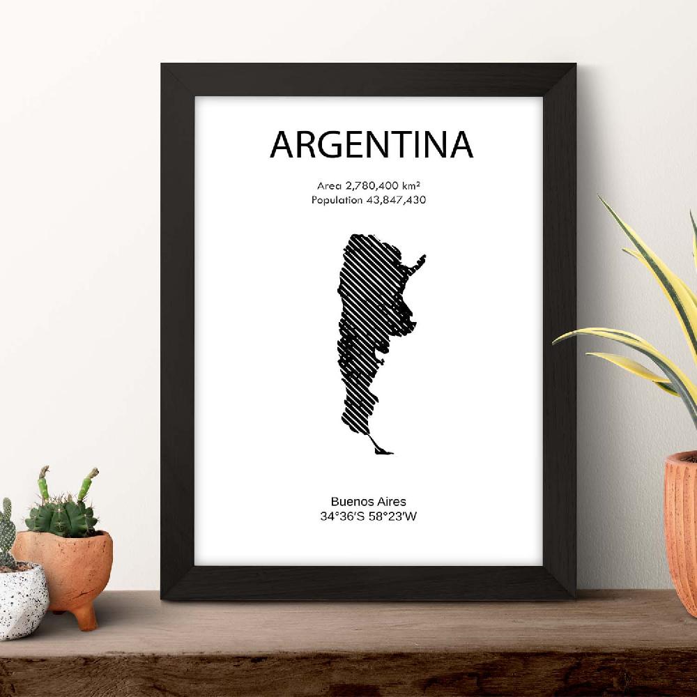 Nacnic Lámina De Argentina Del Mundo