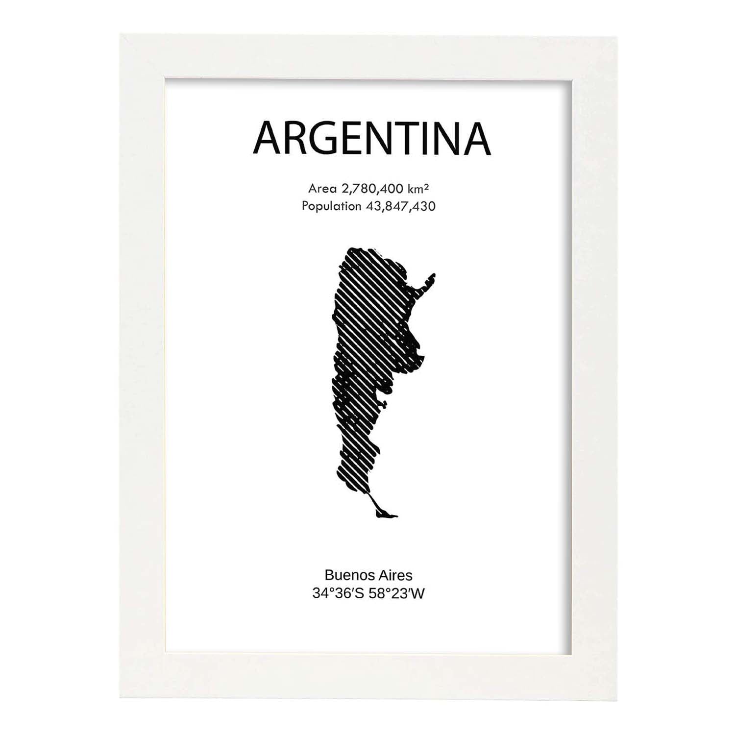 Nacnic Lámina De Argentina Del Mundo