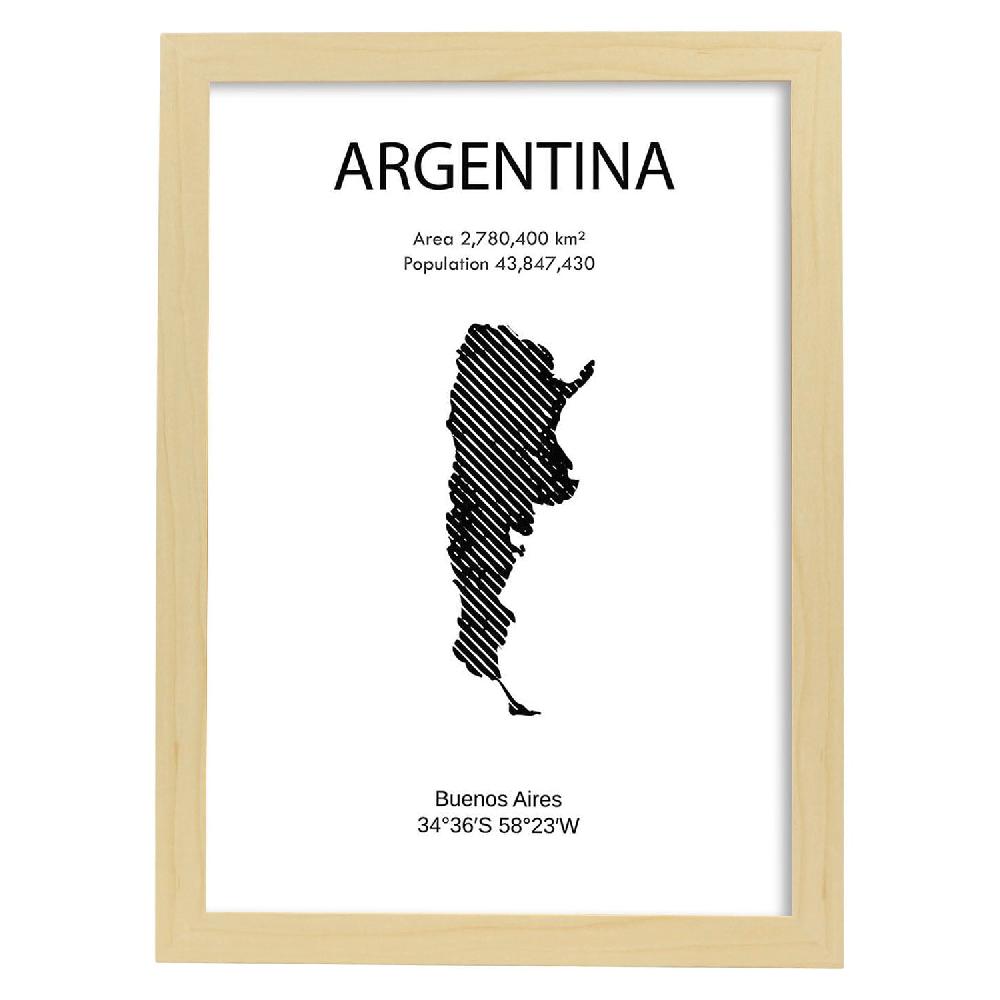 Nacnic Lámina De Argentina Del Mundo