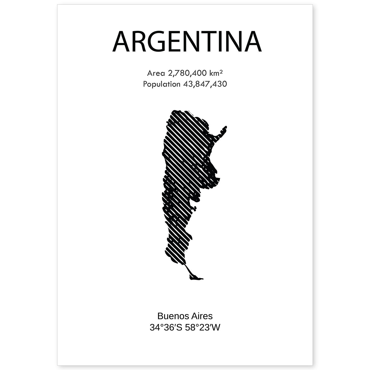 nacnic Lámina de Argentina del Mundo