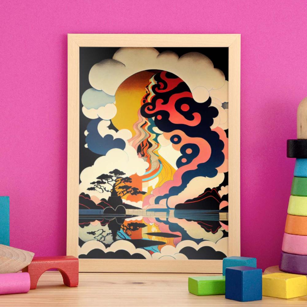 Nacnic Nacnic Lámina De Arte Abstracto Surreal Ukiyo 17