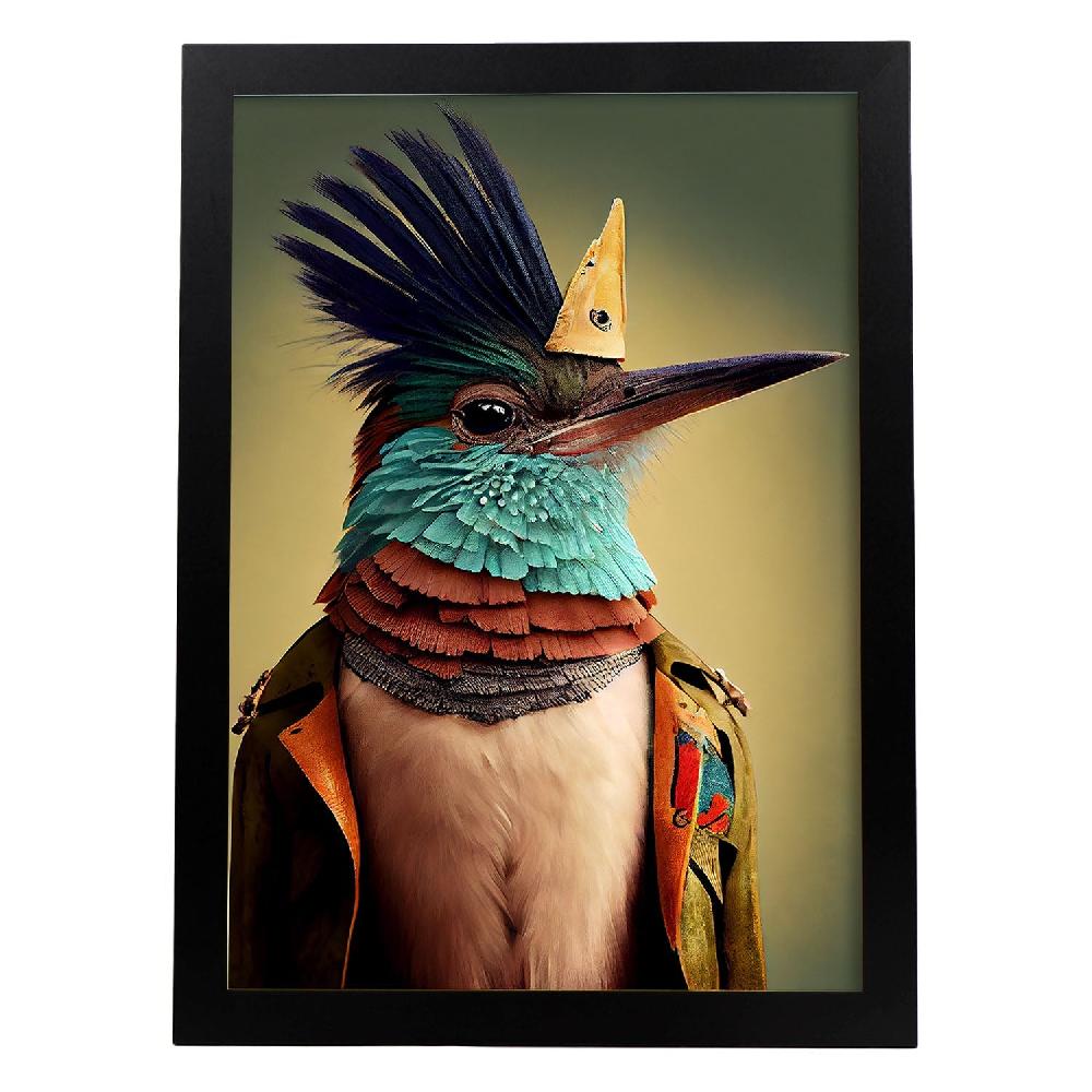 nacnic Nacnic Lámina de Arte Estético con Colibrí Vestido Humano