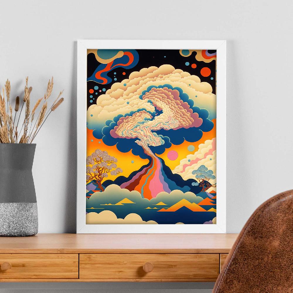 Nacnic Nacnic Lámina De Arte Psicodélico Geométrico Ukiyo 10 Para Diseño De Interiores