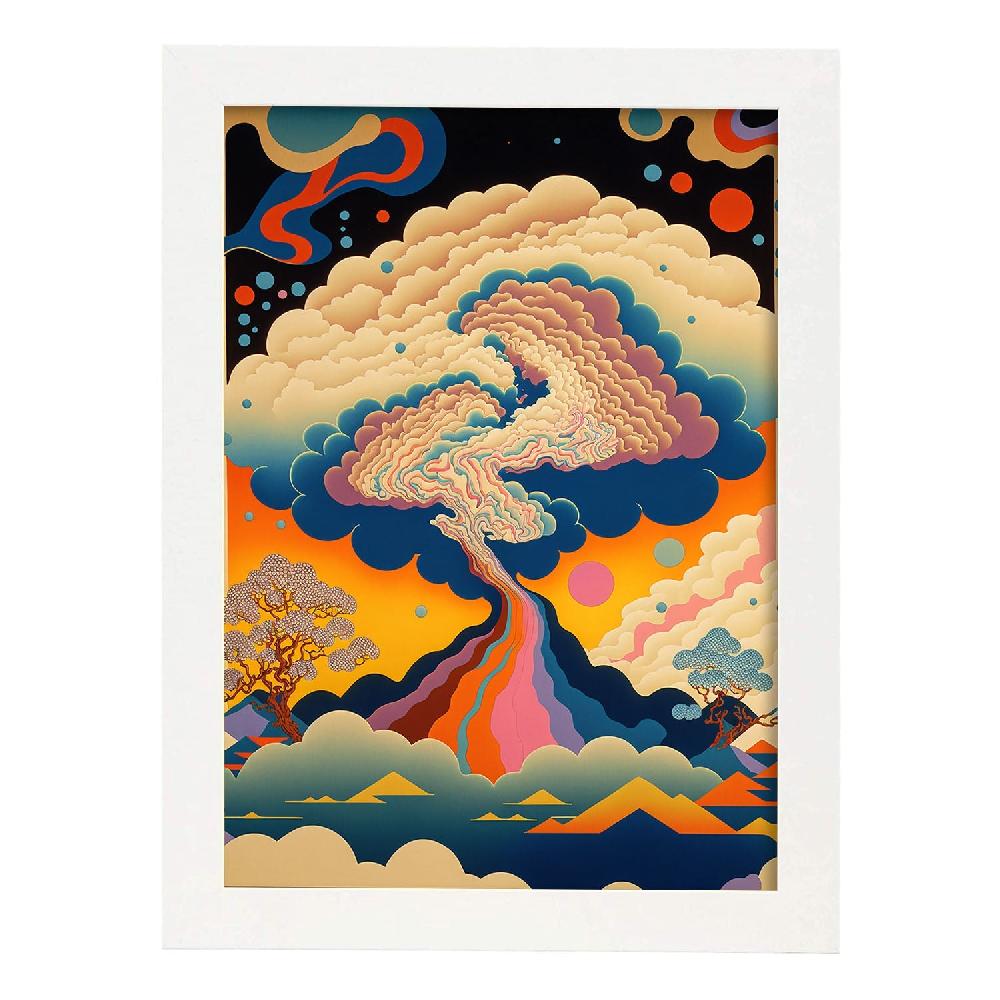 Nacnic Nacnic Lámina De Arte Psicodélico Geométrico Ukiyo 10 Para Diseño De Interiores