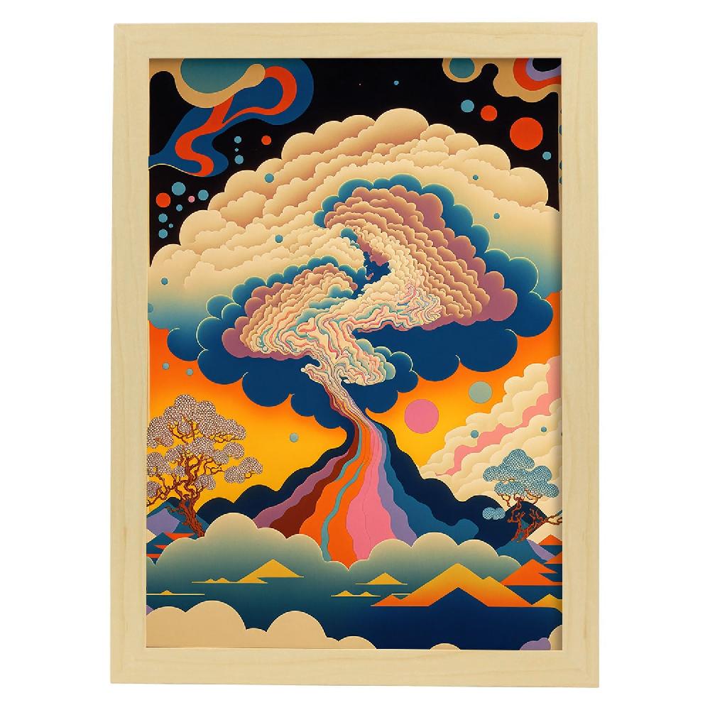 Nacnic Nacnic Lámina De Arte Psicodélico Geométrico Ukiyo 10 Para Diseño De Interiores