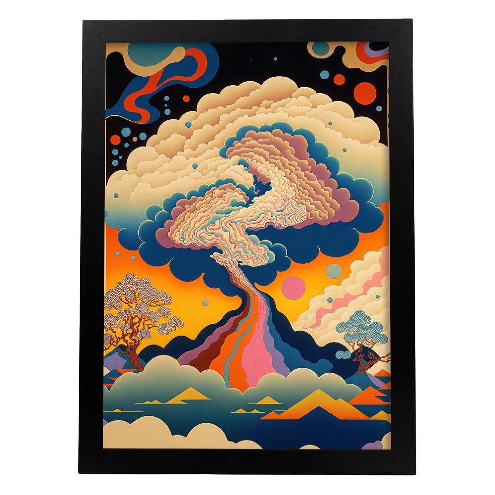 nacnic Nacnic Lámina de Arte Psicodélico Geométrico Ukiyo 10 para Diseño de Interiores