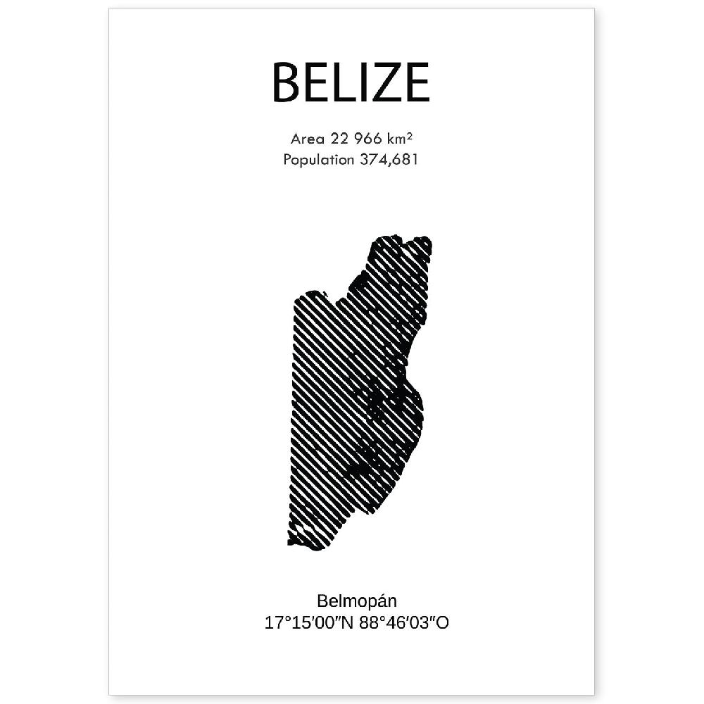 nacnic Lámina de Belize del Mundo