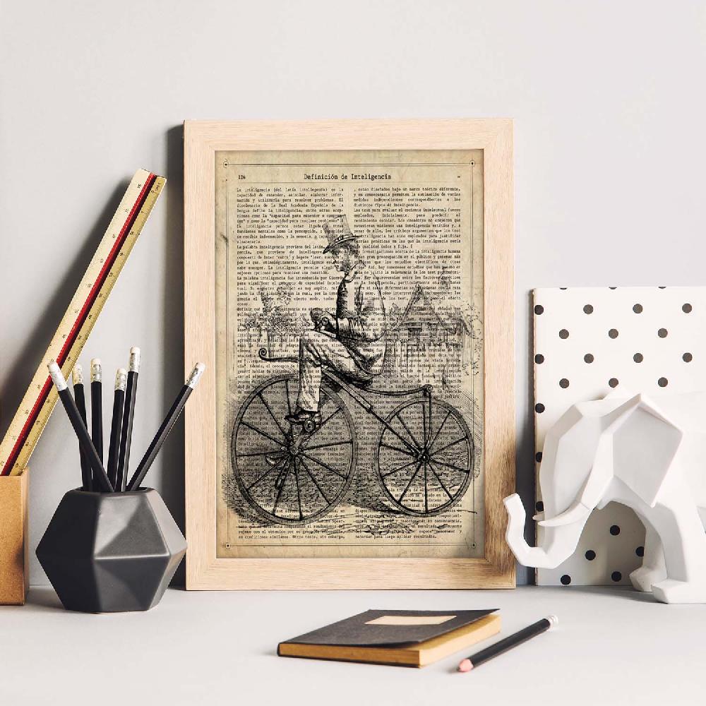 Nacnic Lámina De Bici Vintage