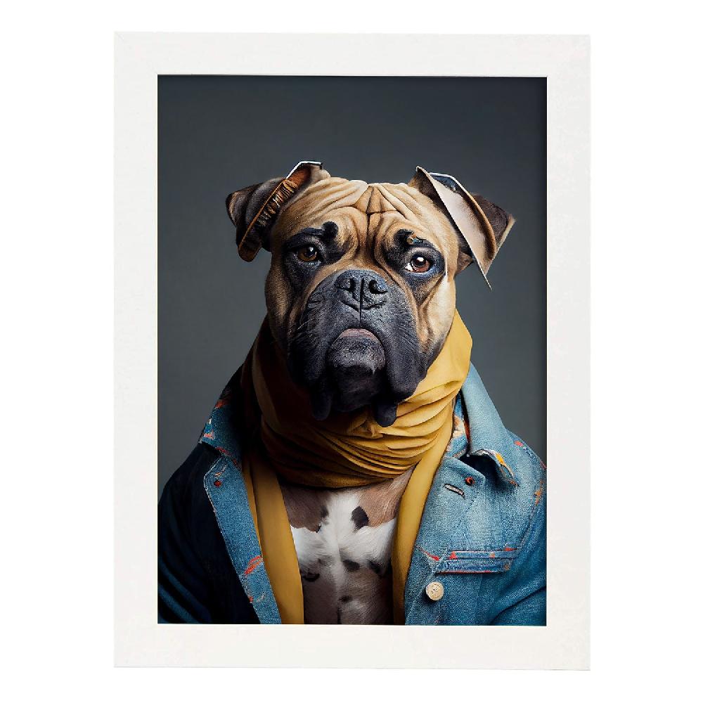 Nacnic Nacnic Lámina De Bullmastiff Vestido En Ropa Humana