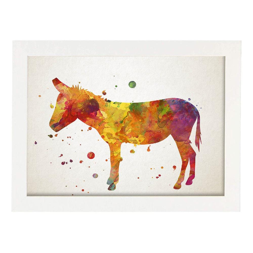Nacnic Lámina De Burro Estilo Acuarela