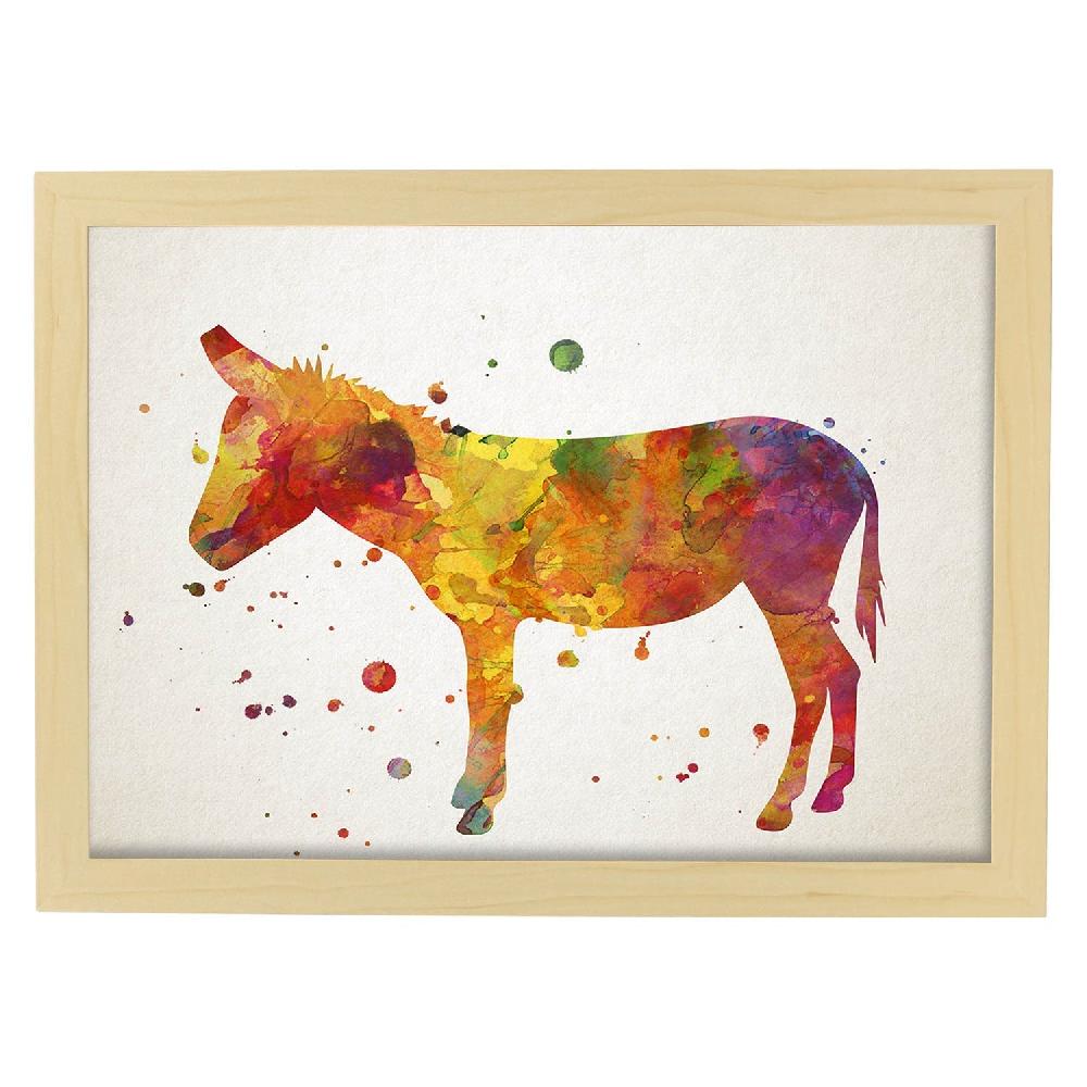 Nacnic Lámina De Burro Estilo Acuarela