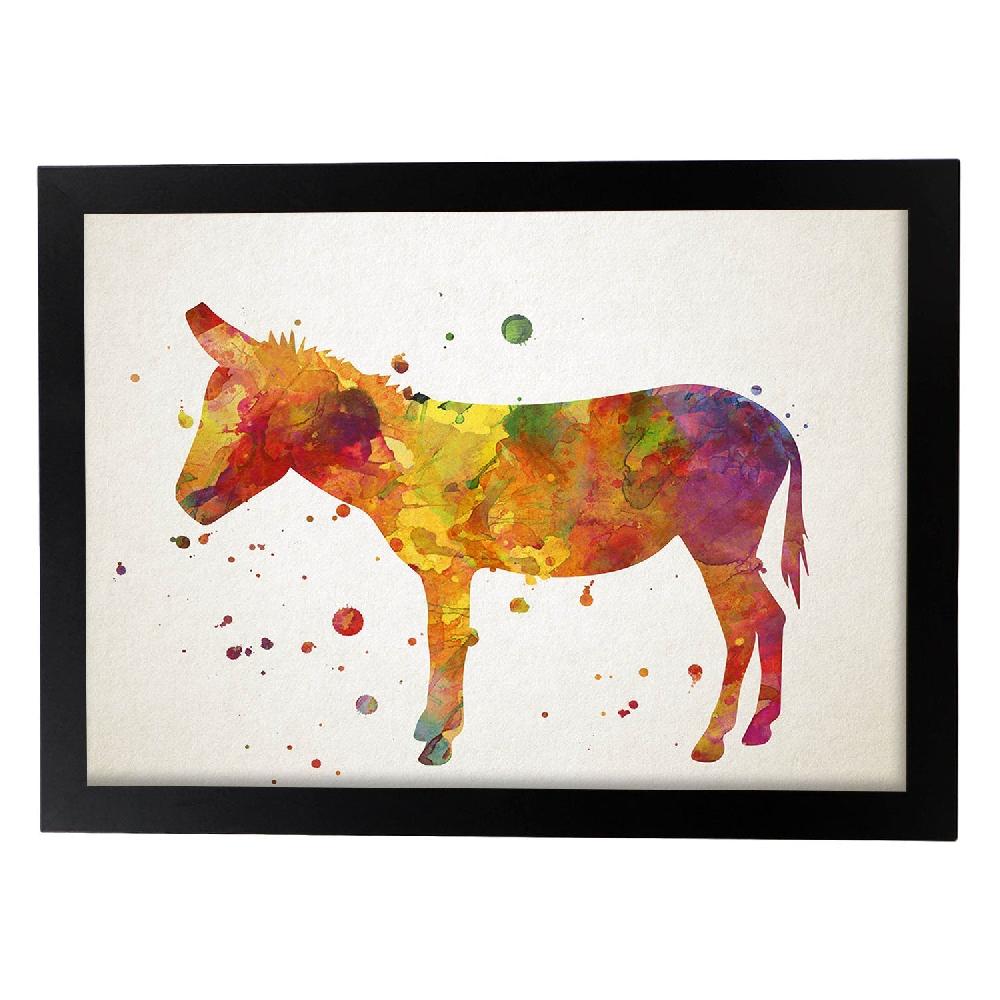 Nacnic Lámina De Burro Estilo Acuarela