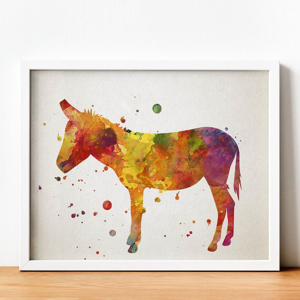 nacnic Lámina de Burro estilo acuarela