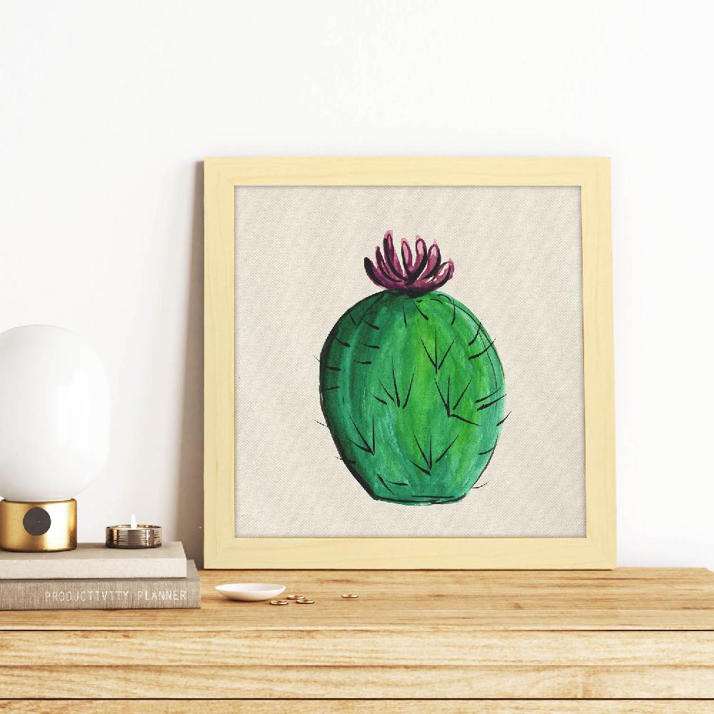 nacnic Lámina de Cactus Dibujado en Flor