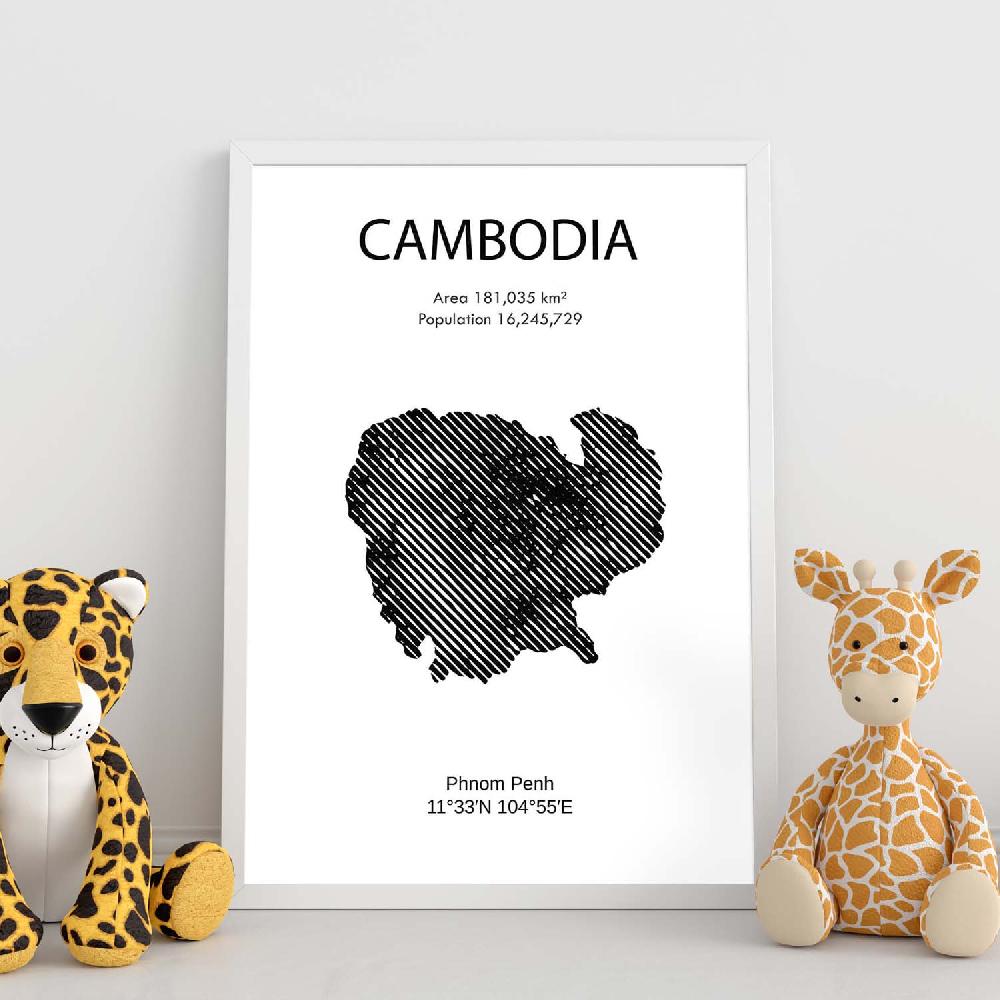Nacnic Lámina De Camboya Mundo