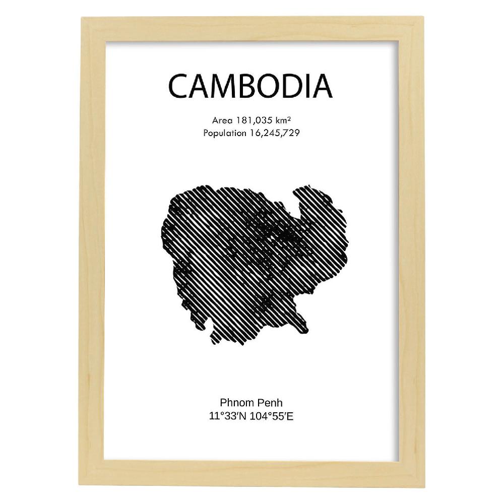 Nacnic Lámina De Camboya Mundo