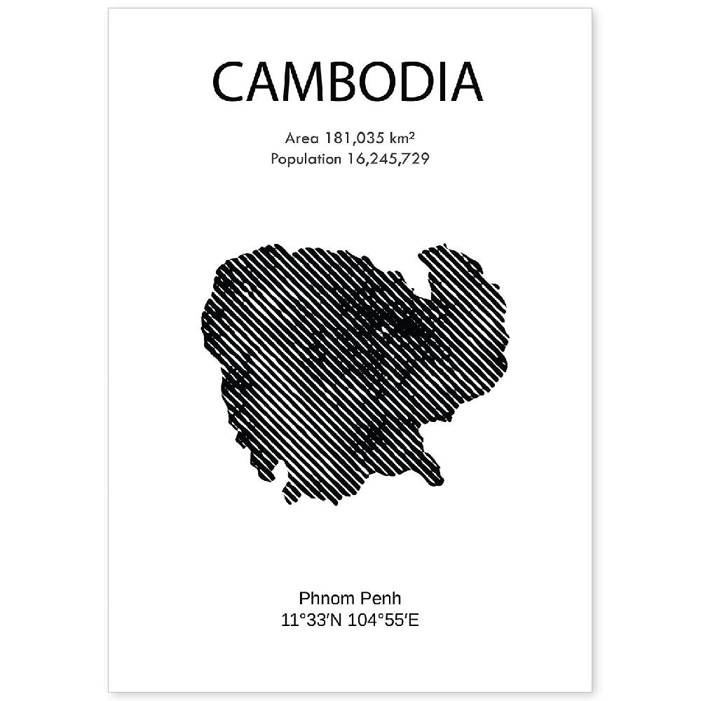 nacnic Lámina de Camboya Mundo