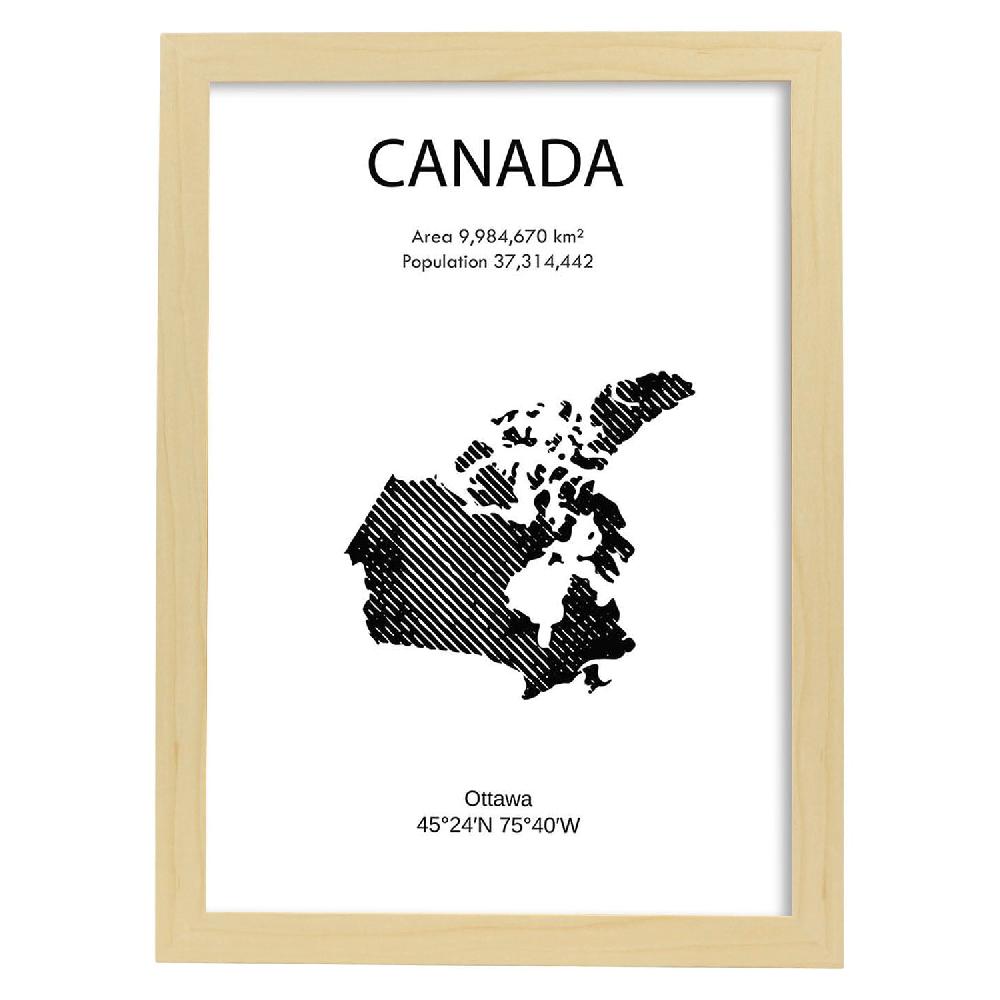 Nacnic Lámina De Canadá Y Continentes Mundo