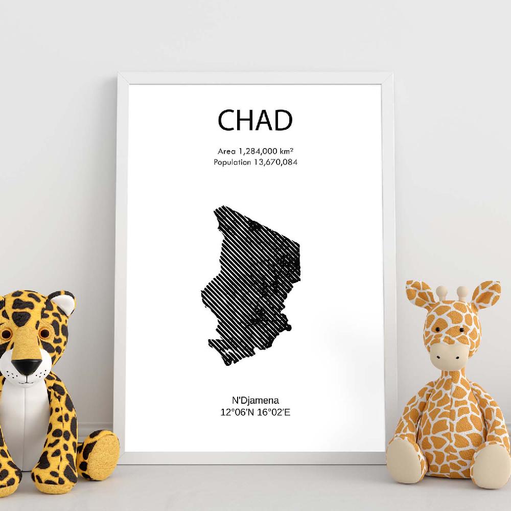 Nacnic Lámina De Chad Del Mundo