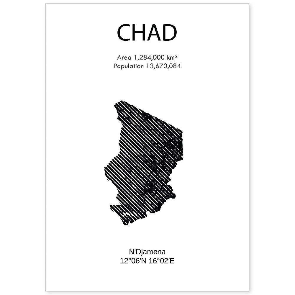 nacnic Lámina de Chad del Mundo