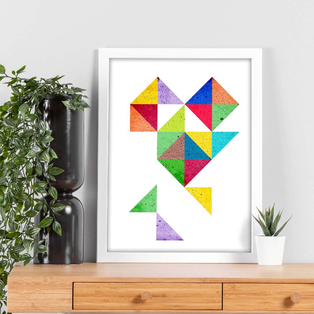 Nacnic Lámina De Corazón Geométrico Colorido