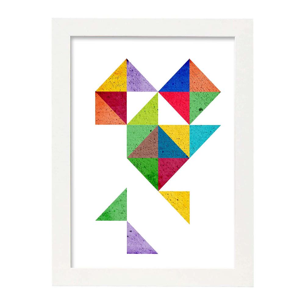 Nacnic Lámina De Corazón Geométrico Colorido
