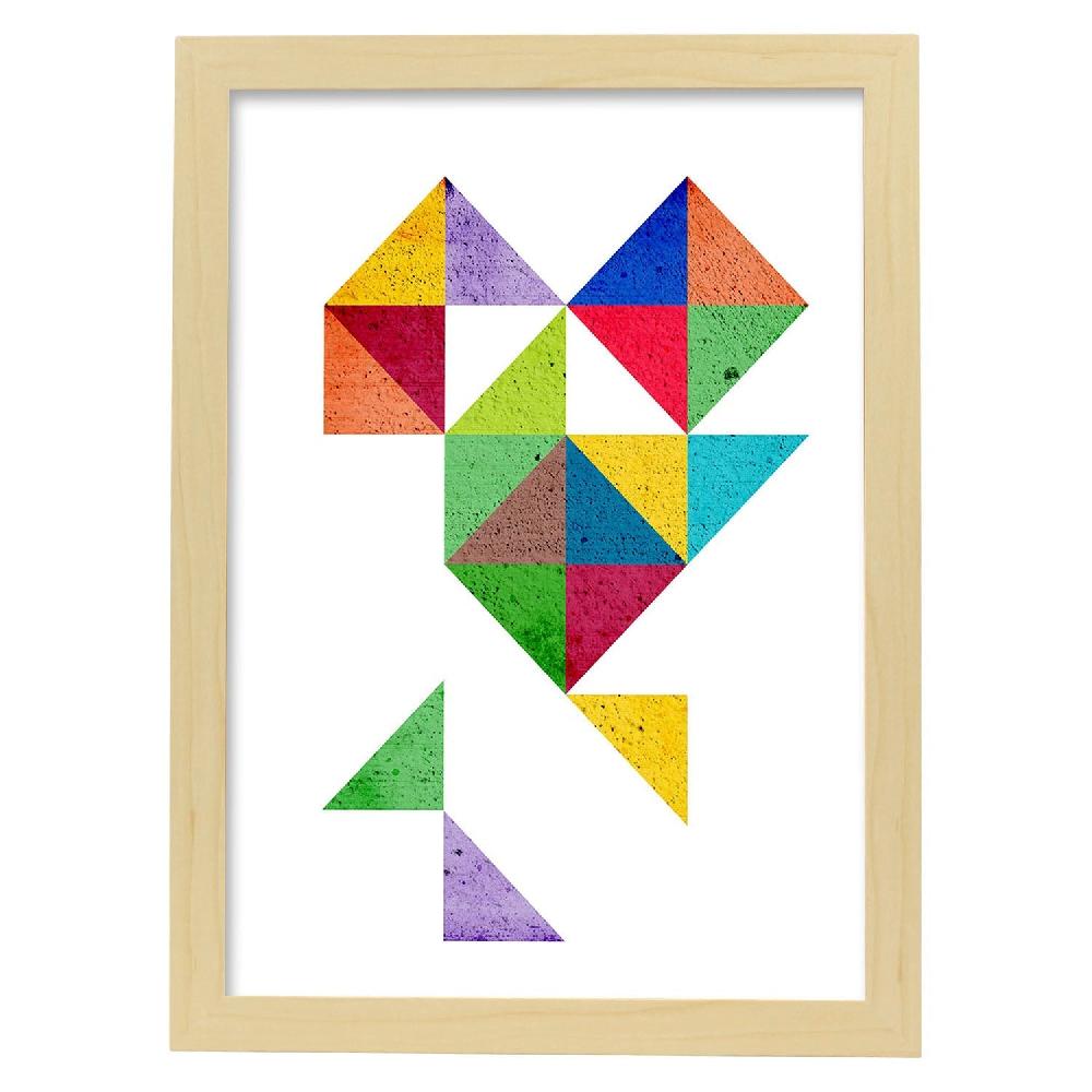 Nacnic Lámina De Corazón Geométrico Colorido