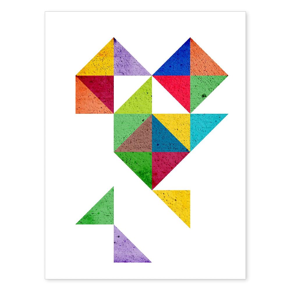 nacnic Lámina de Corazón Geométrico Colorido
