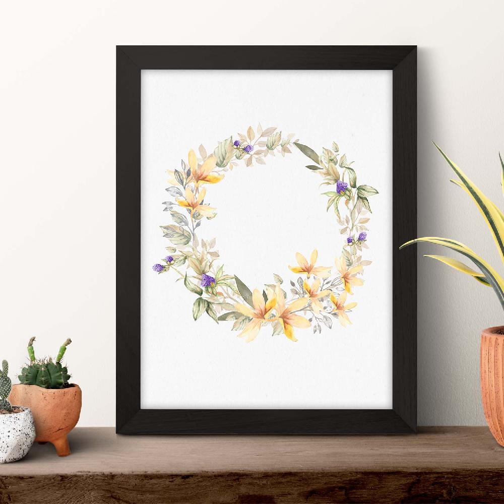 Nacnic Lámina De Corona Floral Amarilla Ilustrada