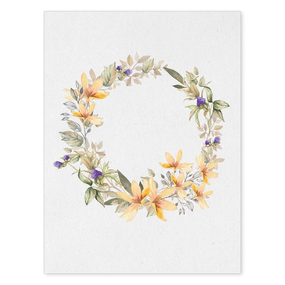 nacnic Lámina de Corona Floral Amarilla Ilustrada
