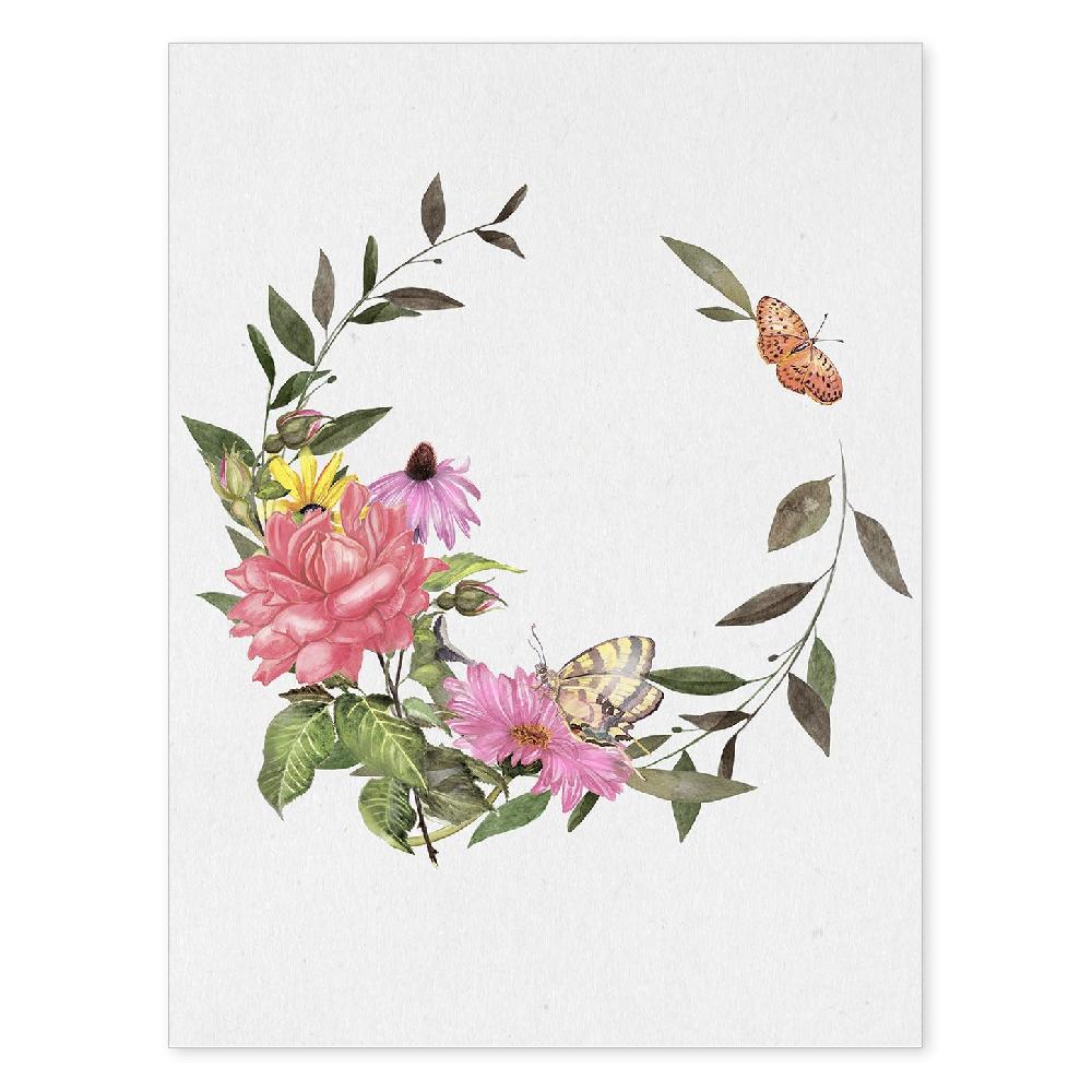 nacnic Lámina de Corona Floral con Mariposas