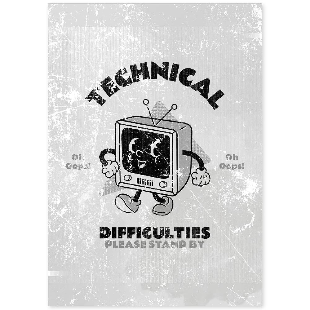 nacnic Lámina de Dibujos Retro en Tonos Grises