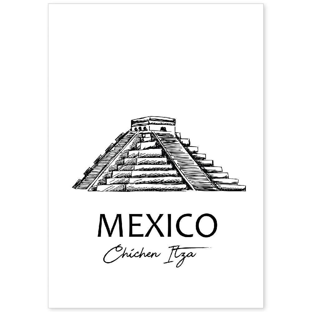 nacnic Lámina de El Castillo Mexico