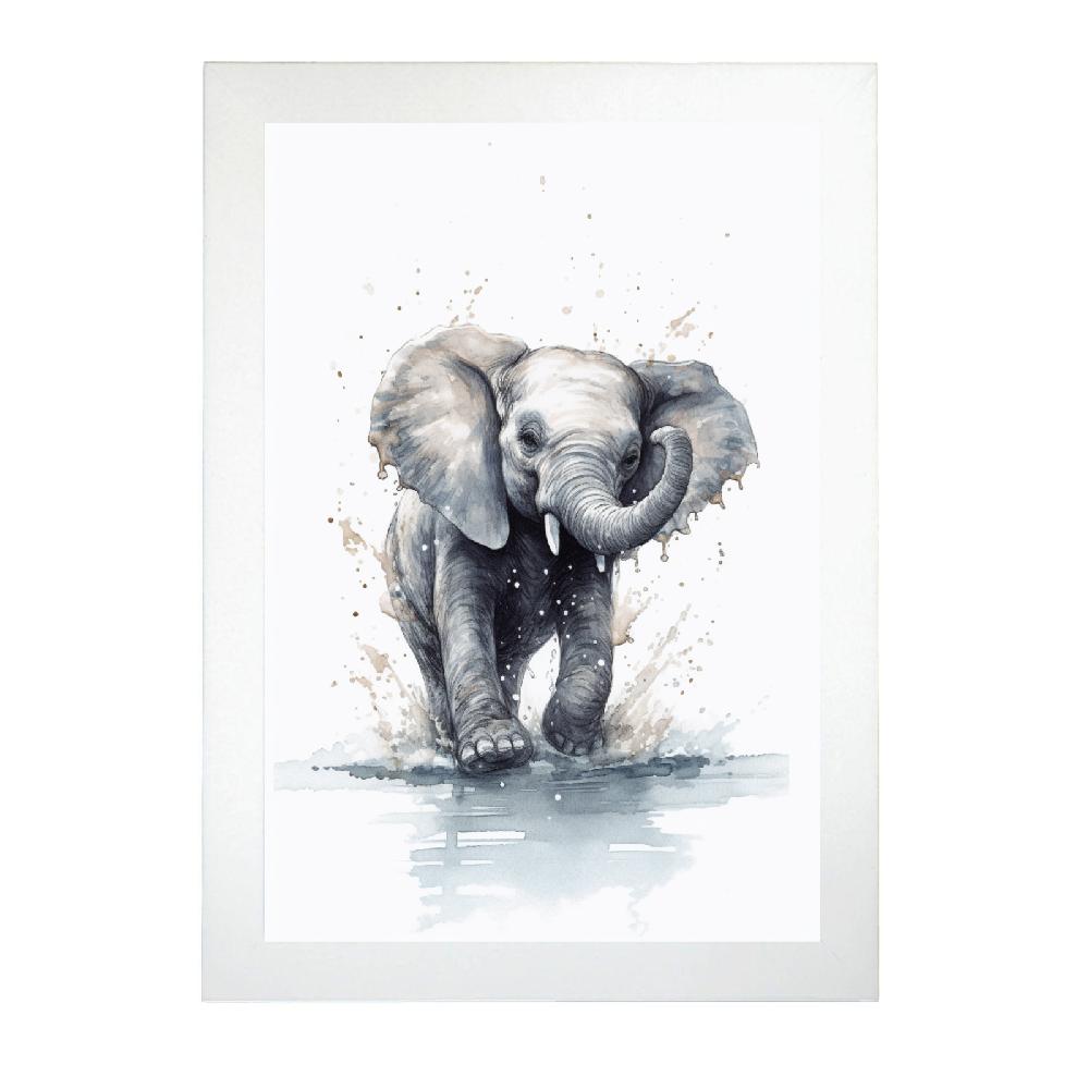 Nacnic Lámina De Elefante Bebé Chapoteando
