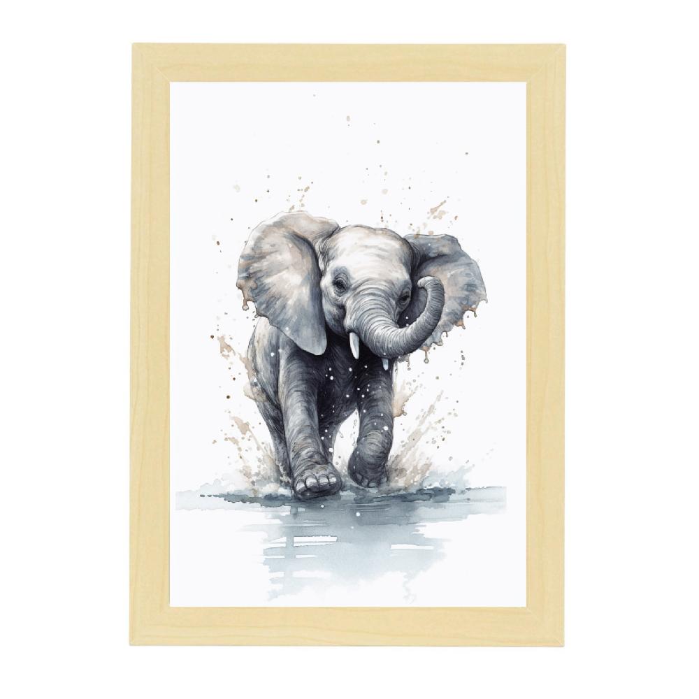 Nacnic Lámina De Elefante Bebé Chapoteando