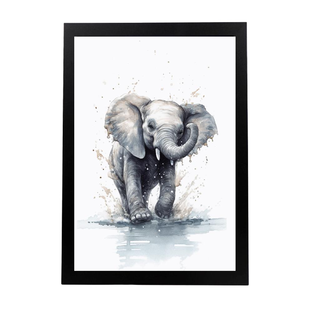 nacnic Lámina de Elefante Bebé Chapoteando