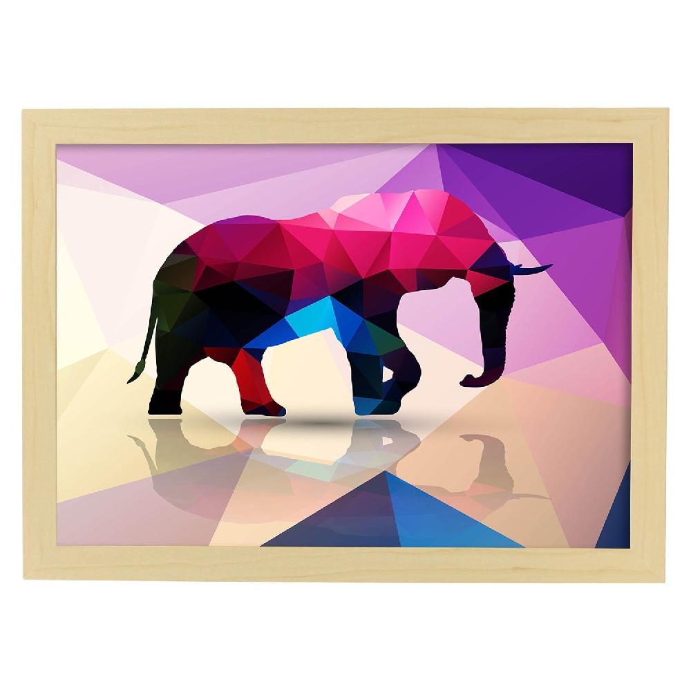 Nacnic Lámina De Elefante Geométrico A Color