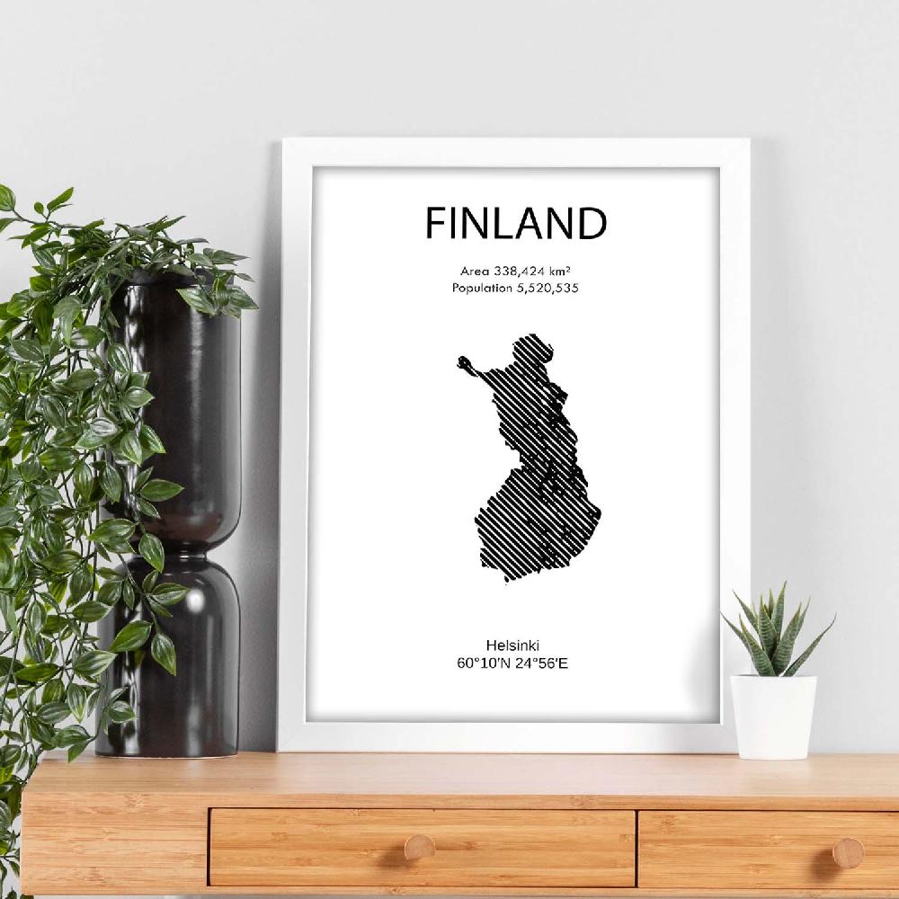 Nacnic Lámina De Finlandia Mundo