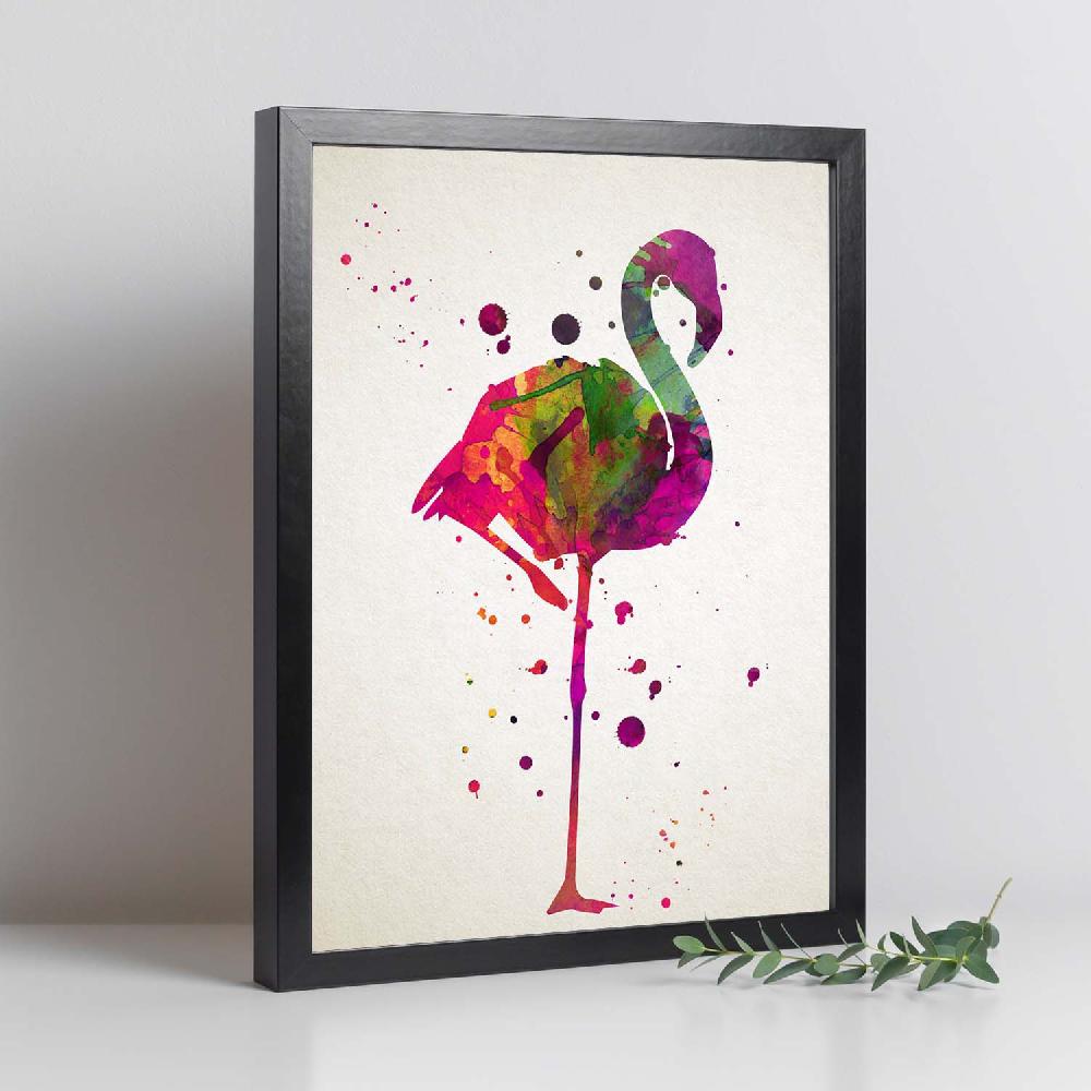 Nacnic Lámina De Flamenco Estilo Acuarela